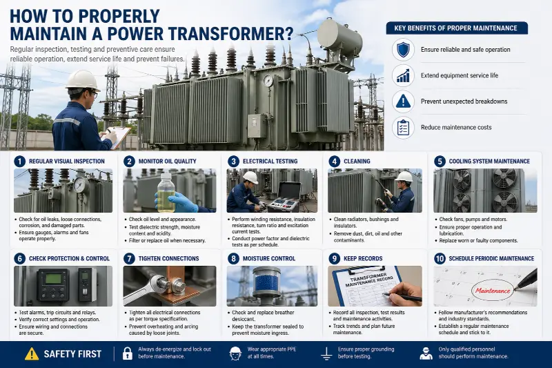 Hvordan vedlikeholde en krafttransformator riktig?