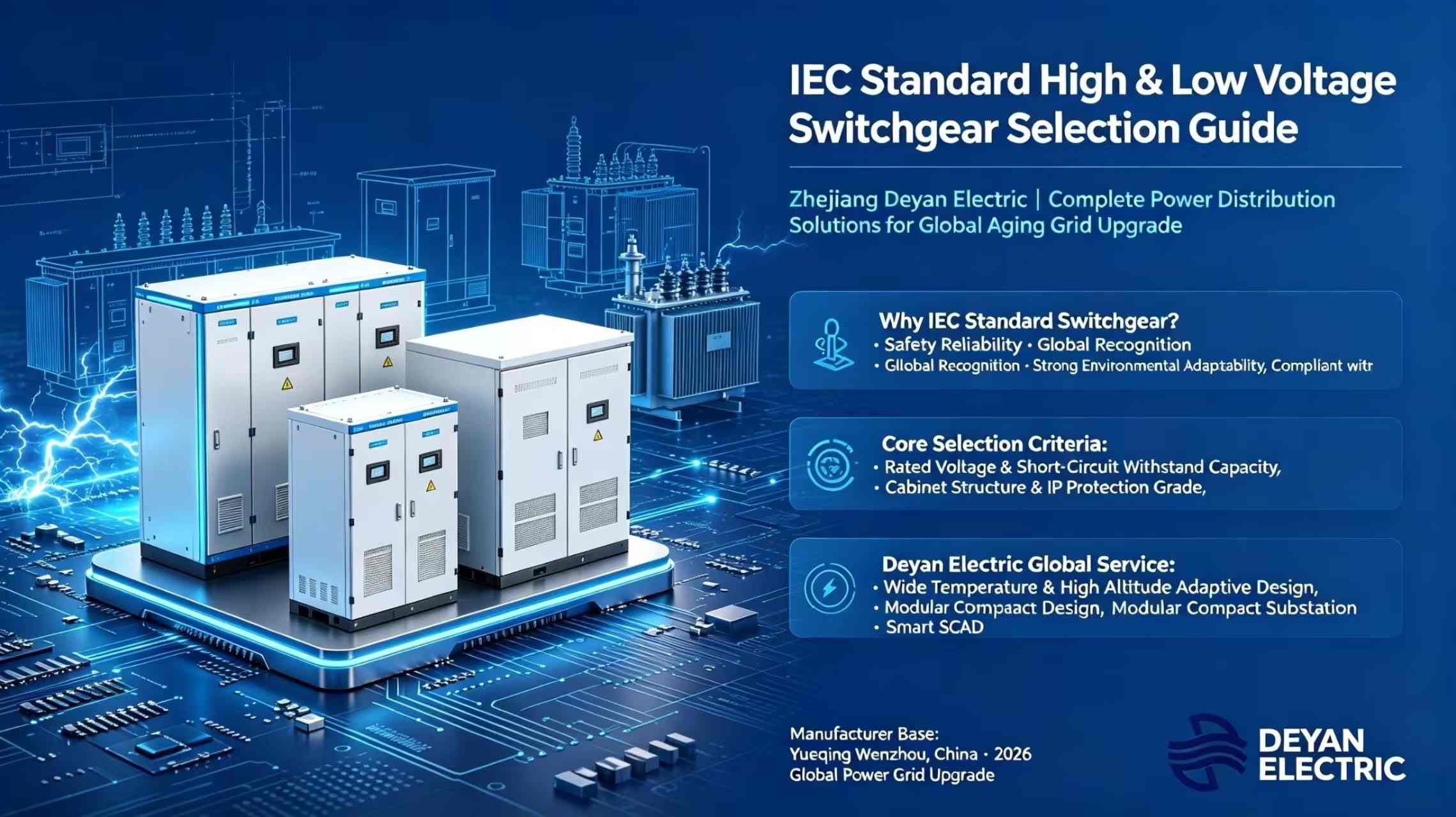 IEC standard høy- og lavspenningsbryterutvalgsveiledning: Zhejiang Deyan Electric — komplette strømdistribusjonsløsninger for aldrende nettoppgradering over hele verden